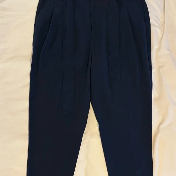 Madewell Sz 10 Women's Navy High-Waisted Paperbag Pants - Picture 5 of 5